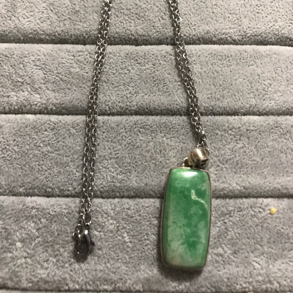 New Sterling Silver Variscite Pendant Necklace Greens Crystal Gemstone - Picture 8 of 14